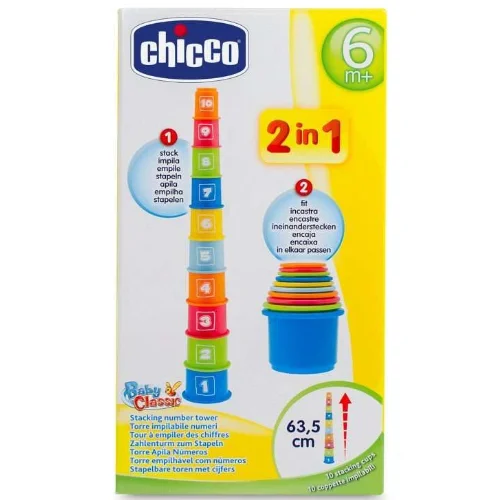 Chicco խաղալիք-բուրգ «Բաժակներ» 6+ ամսական