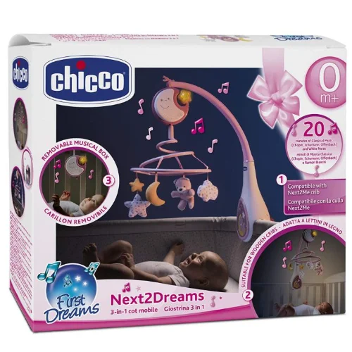 Chicco մոբայլ խաղալիք-կարուսել «Առաջին երազները» վարդագույն 0+