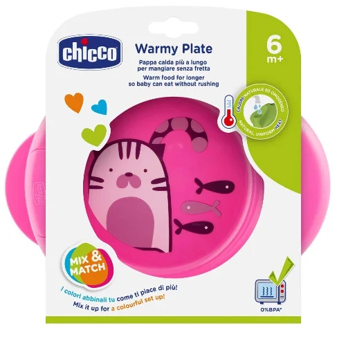Chicco ափսե Hot Pea Plate, Bimbo 6+ վարդագույն