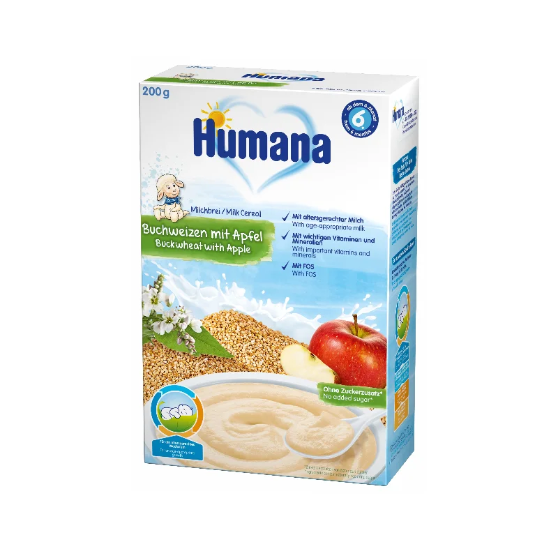 Humana Հնդկաձավարի կաթնային շիլա խնձորով 200գ