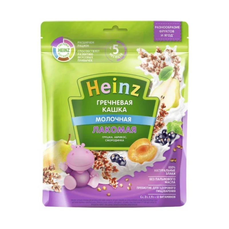 Heinz կաթնային շիլա՝ Հնդկաձավար տանձով, ծիրանով և սև հաղարջով, 5 ամսեկան +