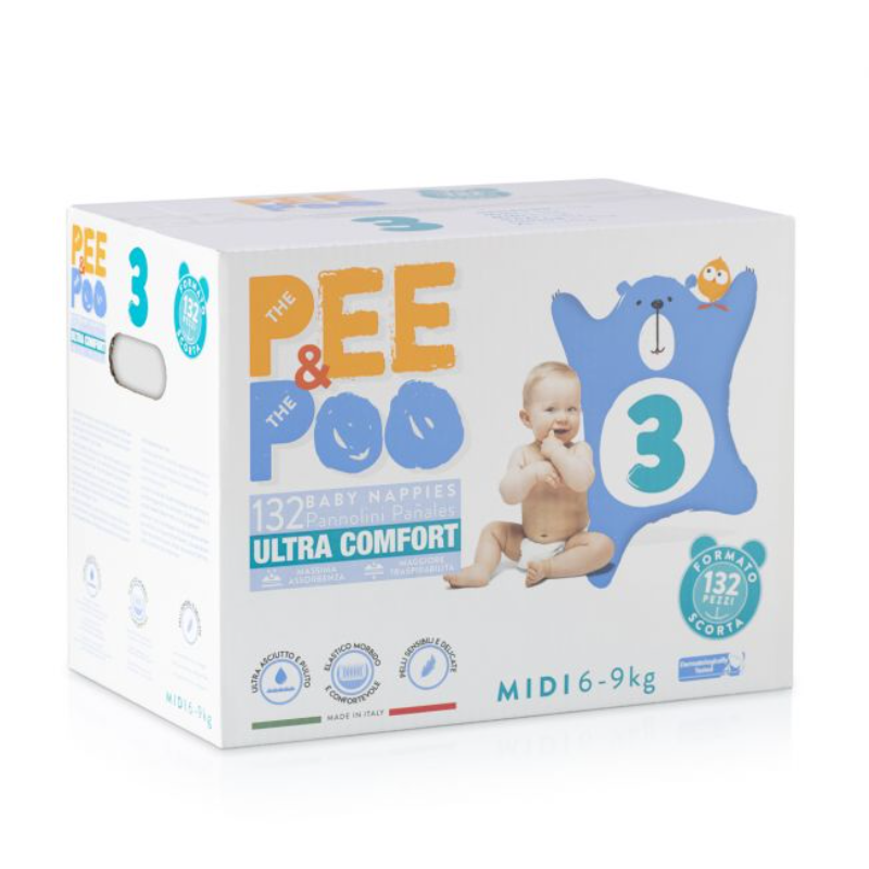 Prenatal տակդիր PEE&POO Midi, 132 հատ, չափսը՝ 3, 6-9 կգ.