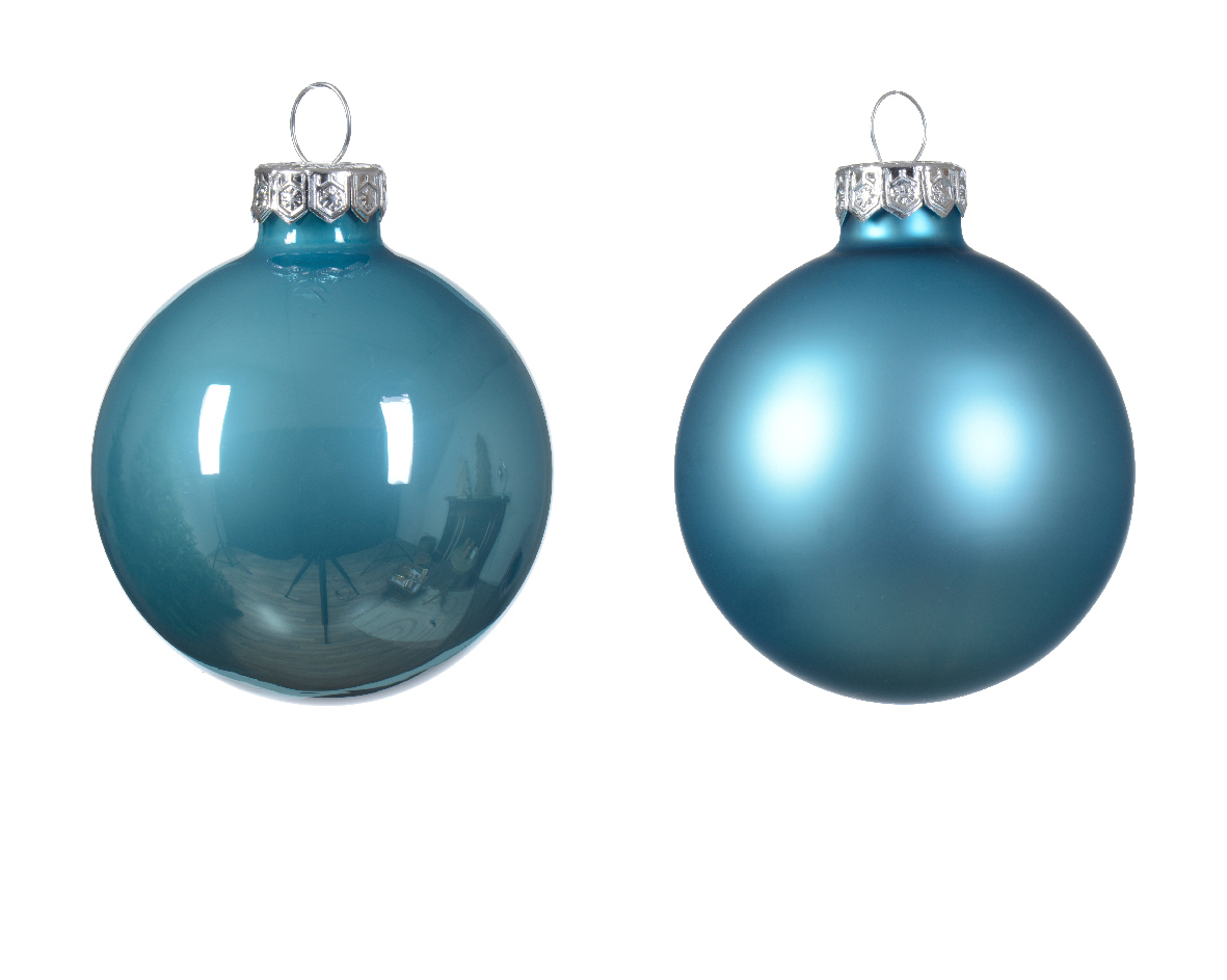 Տոնածառի ապակե խաղալիք, sugar blue, 60մմ/Տուփ 10 հատ/