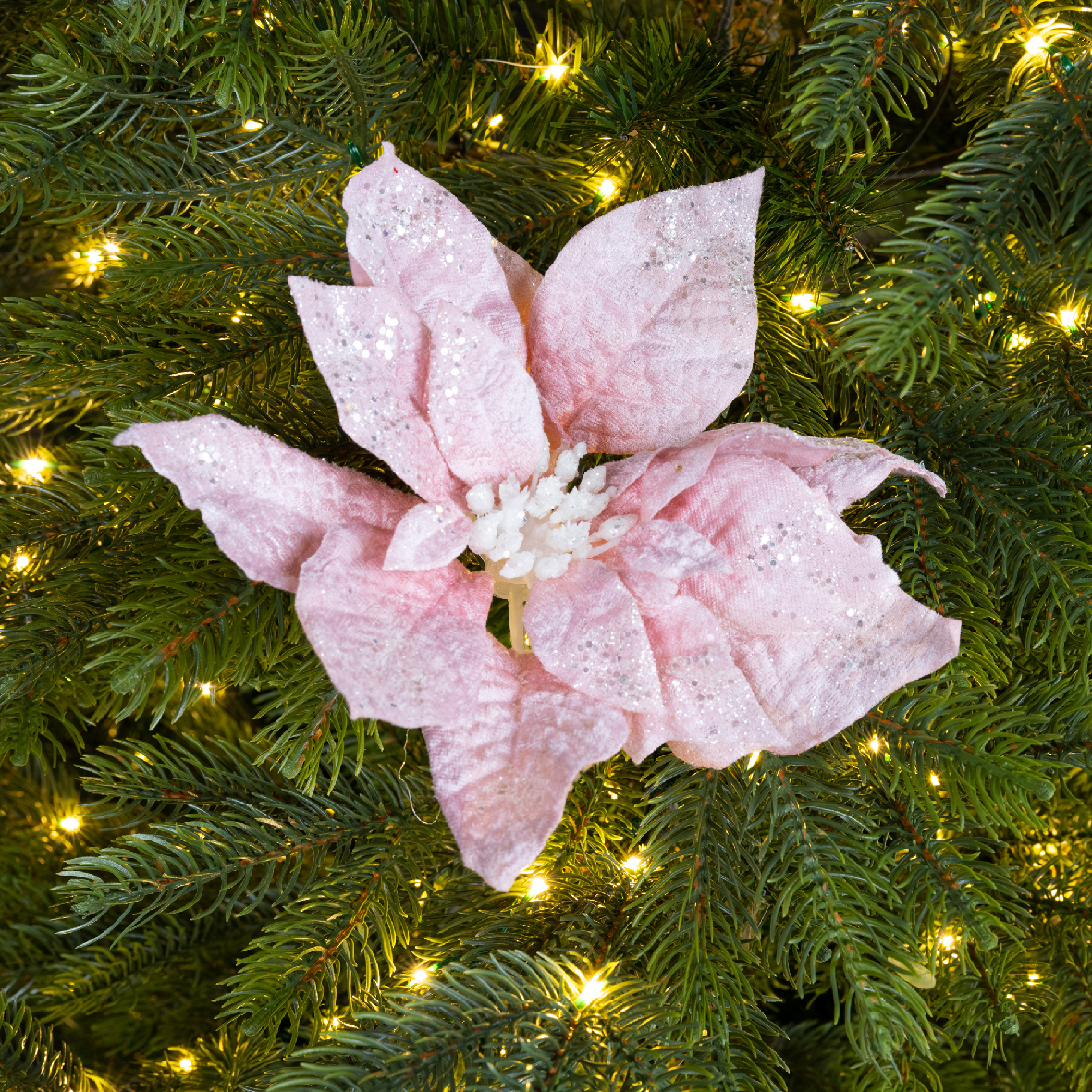 Ամանորյա ծաղիկ blush pink, 26x7սմ