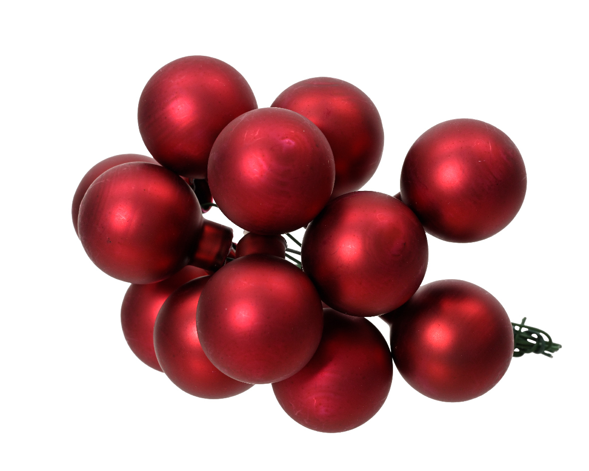 Տոնածառի խաղալիք, փնջով, անփայլ oxblood, 20մմ