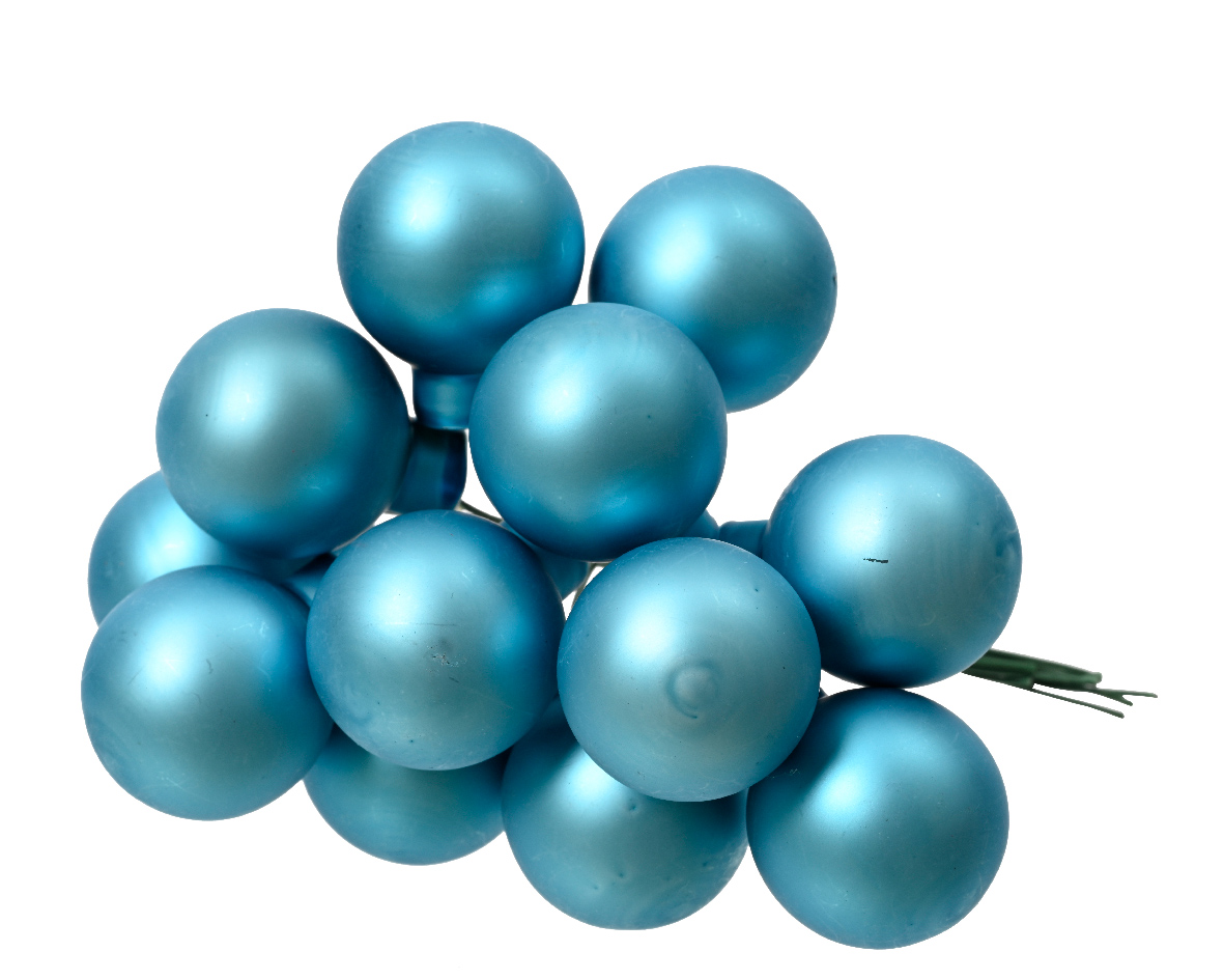 Տոնածառի խաղալիք, փնջով, անփայլ sugar blue, 20մմ /Տուփ 12 հատ/