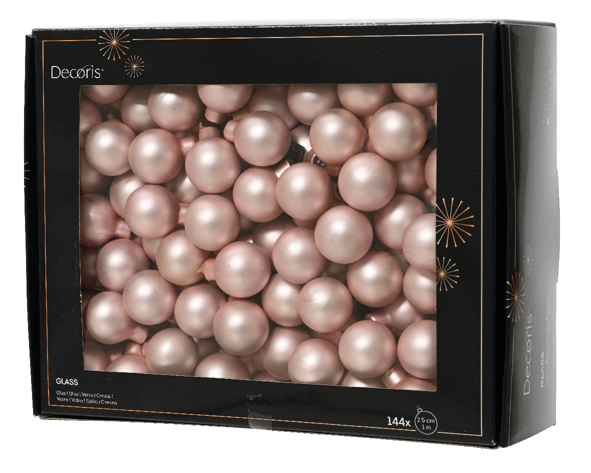 Տոնածառի խաղալիք, փնջով, անփայլ blush pink, 25մմ