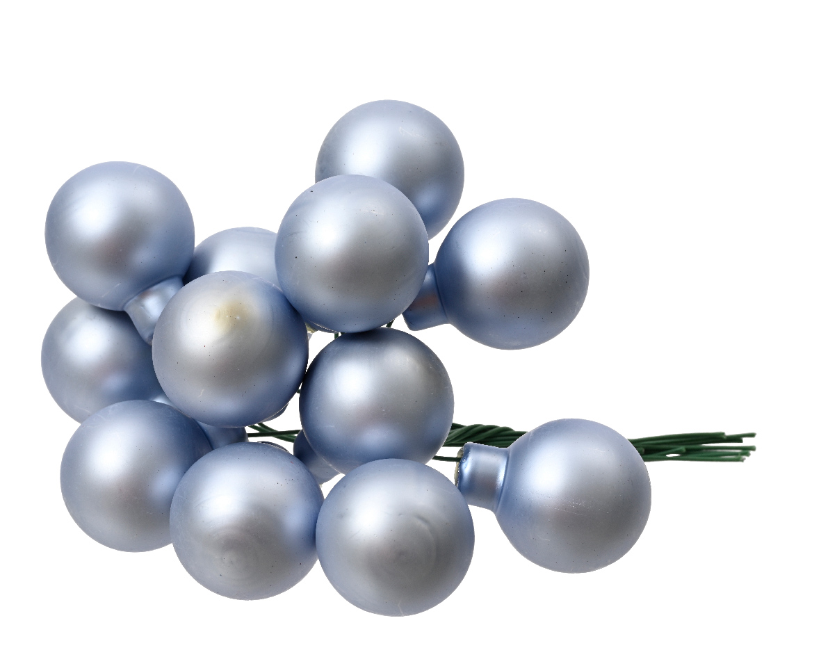 Տոնածառի խաղալիք, փնջով, անփայլ hazy blue, 20մմ /Տուփ 12 հատ/