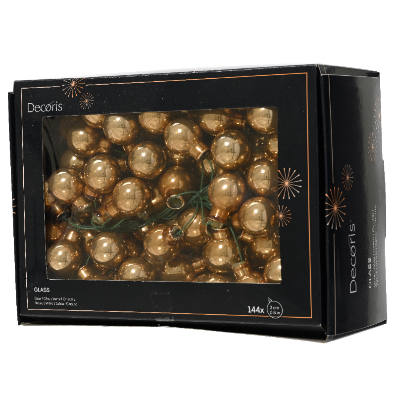 Տոնածառի խաղալիք, փնջով, փայլուն ginger brown, 20մմ /Տուփ 12 հատ/