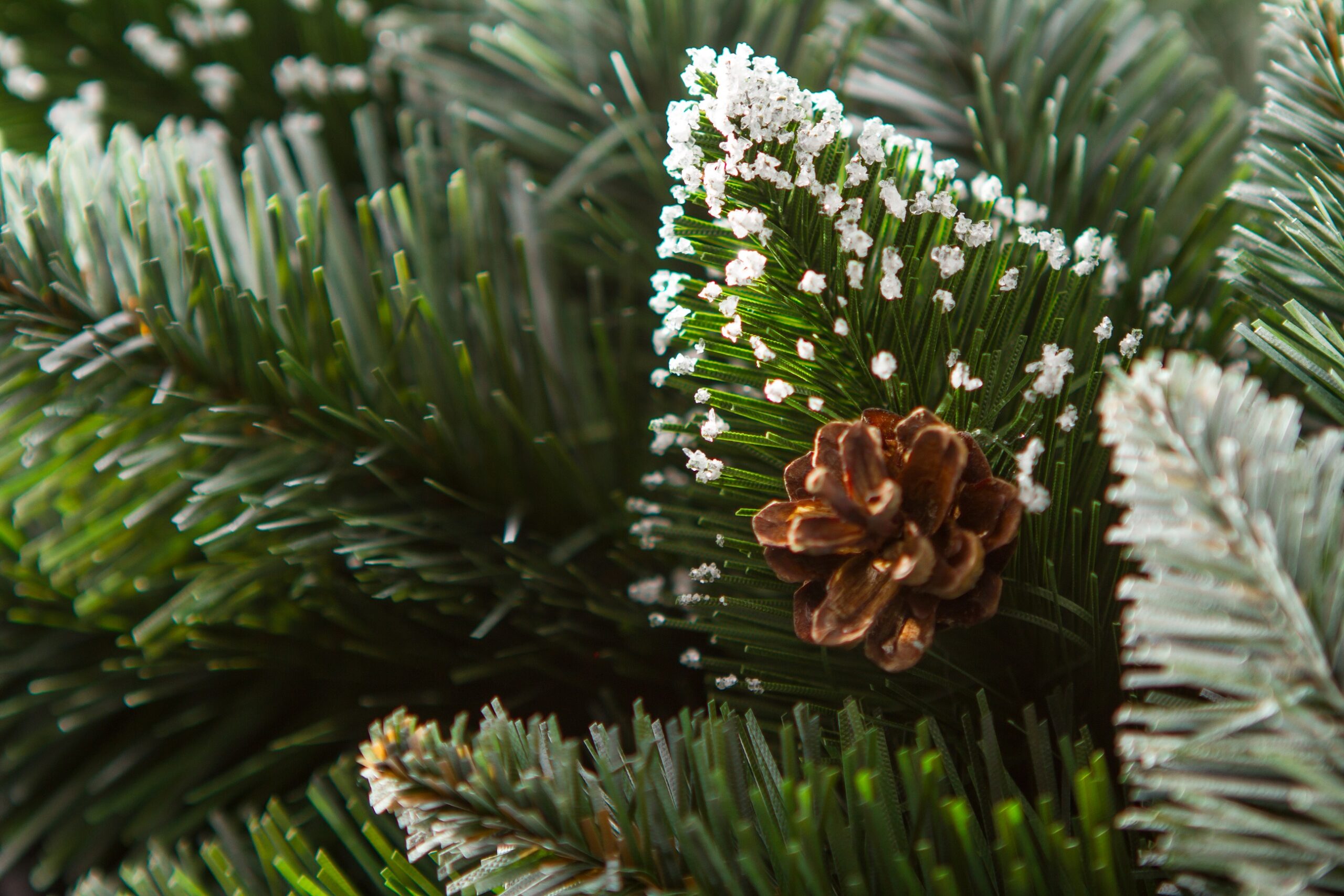 Ամանորյա օղակ, սպիտակ ծայրերով, DIAMOND PINE PVC, 50 սմ