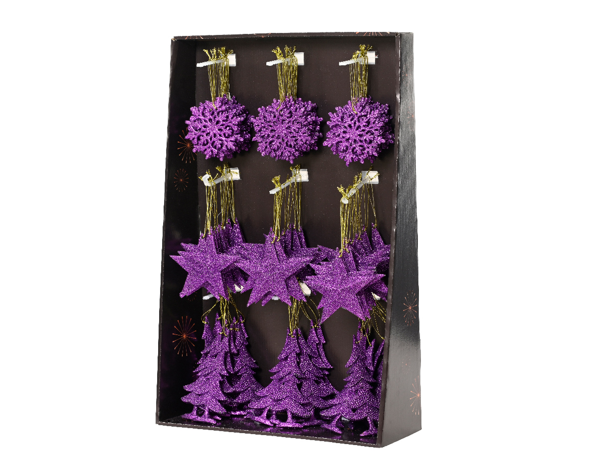 Տոնածառի խաղալիք՝ աստղ, փաթիլ, տոնածառ, violet