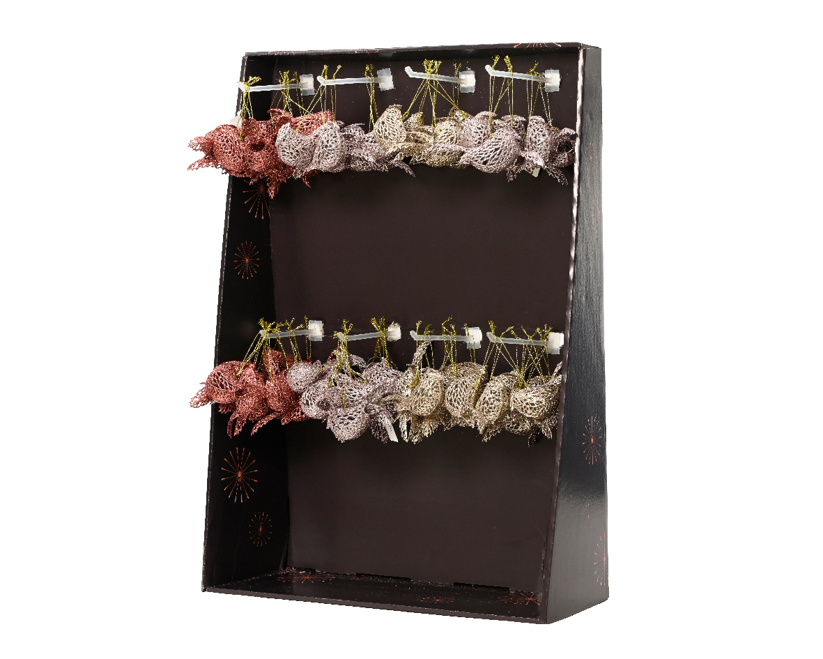 Տոնածառի խաղալիք փայլուն թռչուն, velvet pink/pearl/blush pink, 11սմ