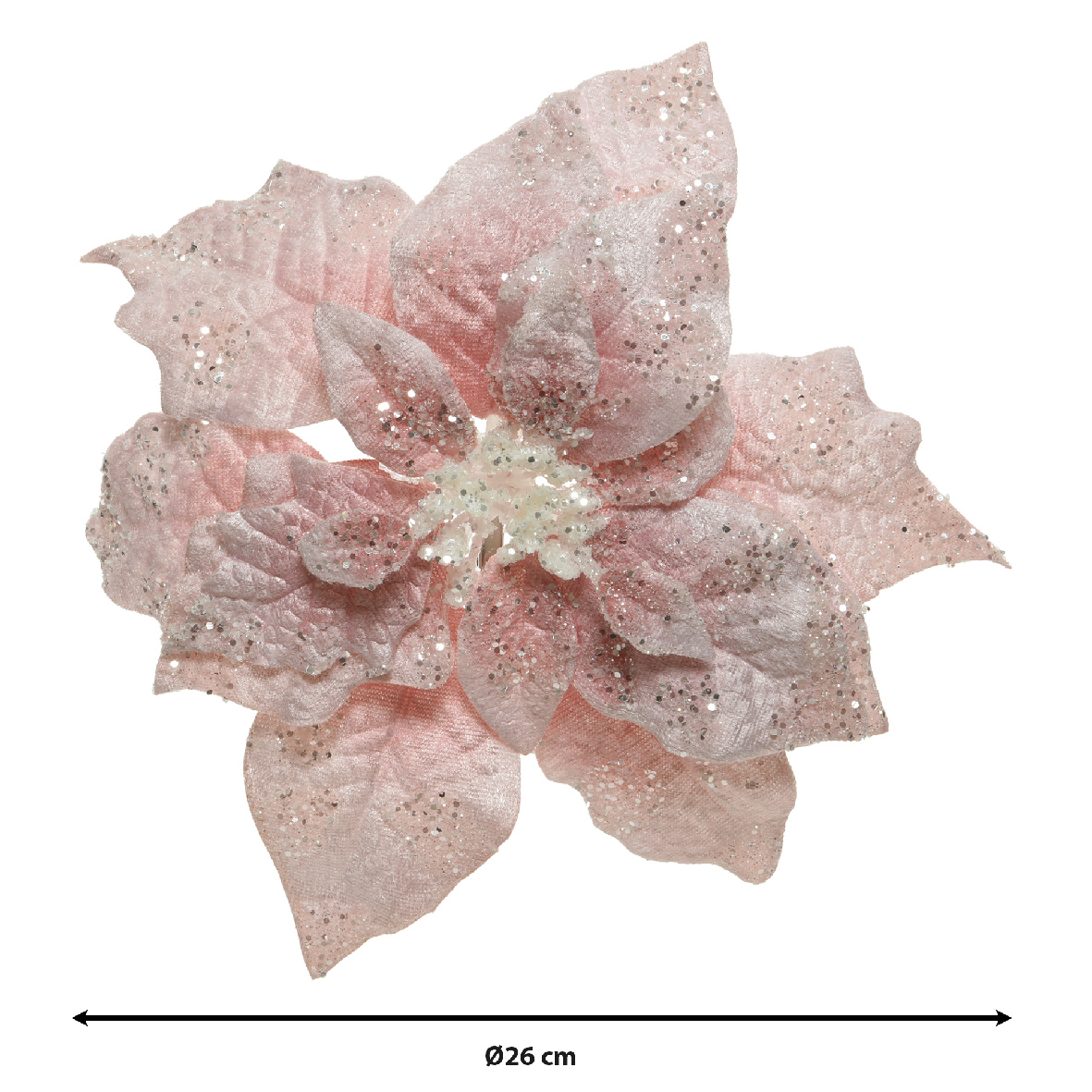 Ամանորյա ծաղիկ blush pink, 26x7սմ