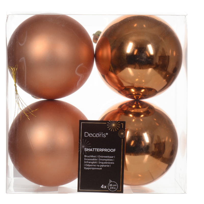 Տոնածառի խաղալիք, red copper, 100մմ/Տուփ 4 հատ/