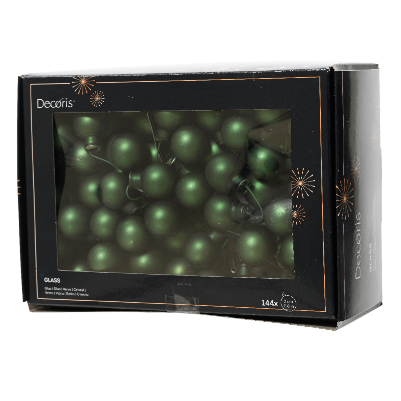 Տոնածառի խաղալիք, փնջով, անփայլ pine green, 20մմ տուփ 12 հատ