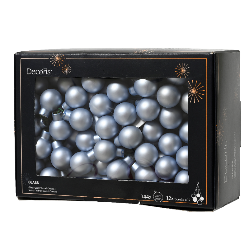 Տոնածառի խաղալիք, փնջով, անփայլ hazy blue, 20մմ /Տուփ 12 հատ/