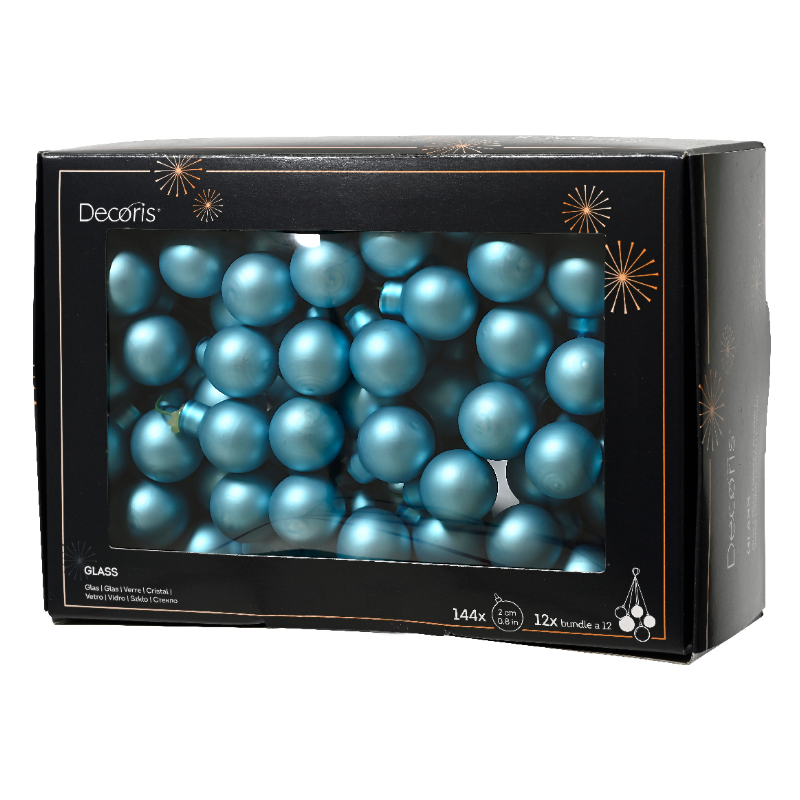 Տոնածառի խաղալիք, փնջով, անփայլ sugar blue, 20մմ /Տուփ 12 հատ/