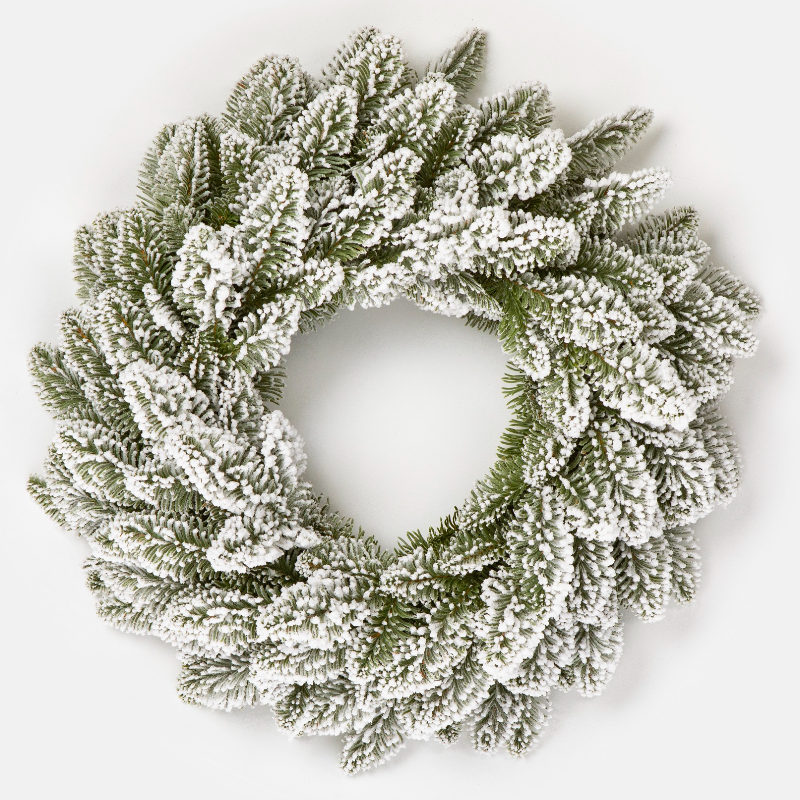 Ամանորյա օղակ ձյունապատ, NOBILES FIR SNOW COVERED PE, 60 սմ