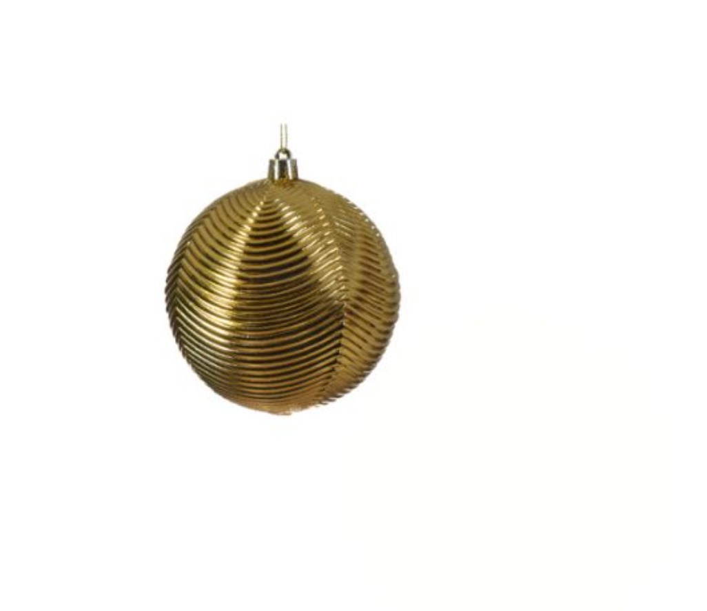 Տոնածառի խաղալիք՝ light gold, նախշերով, 100մմ