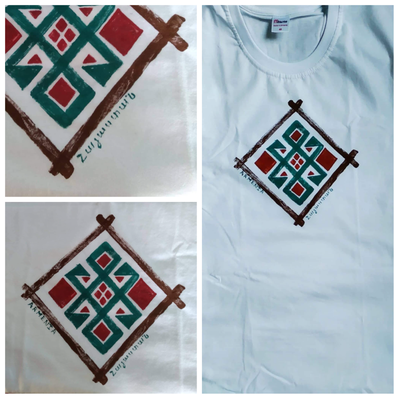 T-shirt Armenian taraz , batik, handmade,Հայկական տարազ,զարդանախշ շապիկ,t-shirt, handmade, batik,