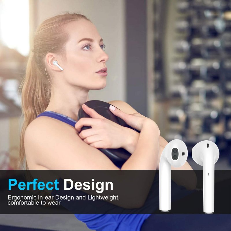 Bluetooth 5.0 Wireless Earbuds Noise Canceling Sports Headphones with Charging Case IPX5 Waterproof Stereo Earphones in-Ear Built-in HD Mic Headsets for iPhone Android Apple Airpod