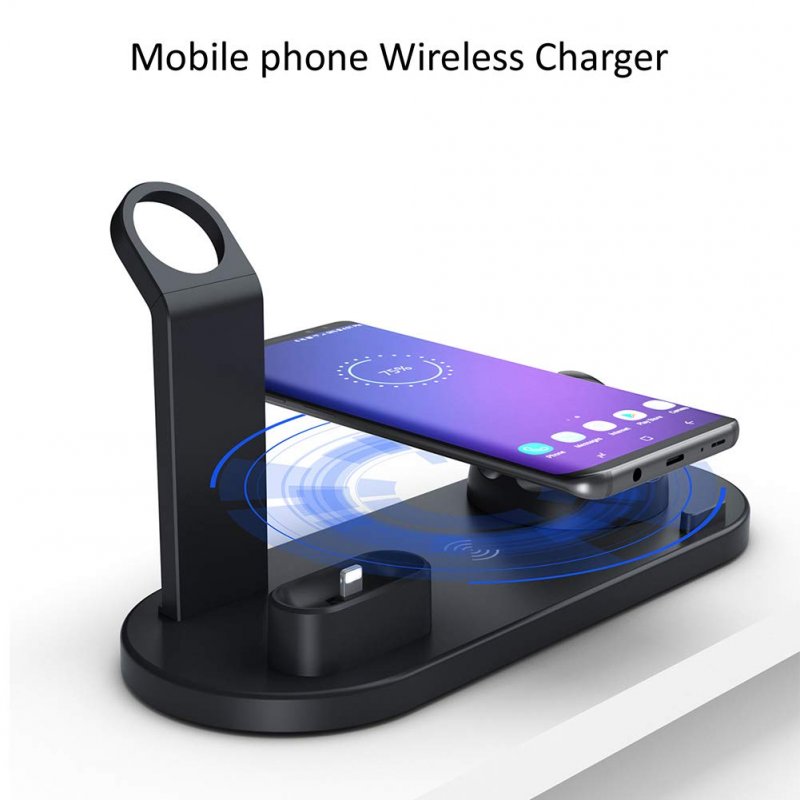 3 in 1 Qi Wireless Charger Station for iPhone AirPods Apple Watch Series 1 2 3 4, Qi Fast Wireless Charging Stand for iPhone 8 X XR XS and Samsung Note8 S8 S9 iWatch Air Pods Dock (Black)
