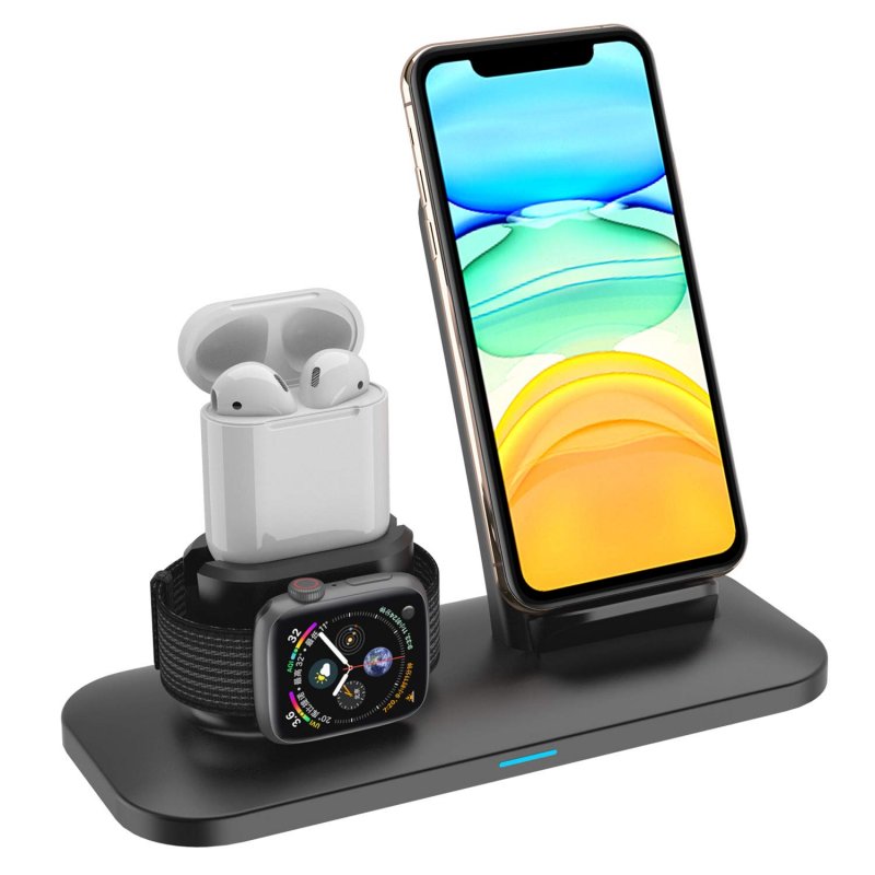 SIMPFUN Wireless Charger W01 Wireless Qi Fast Charging Station for APPL Watch 3/2/1, Air Pods, iPhone Xs/XR/X / 8/8 Plus, Samsung Galaxy S9 / S9 Plus/Note 8 / S8 / S8 Plus
