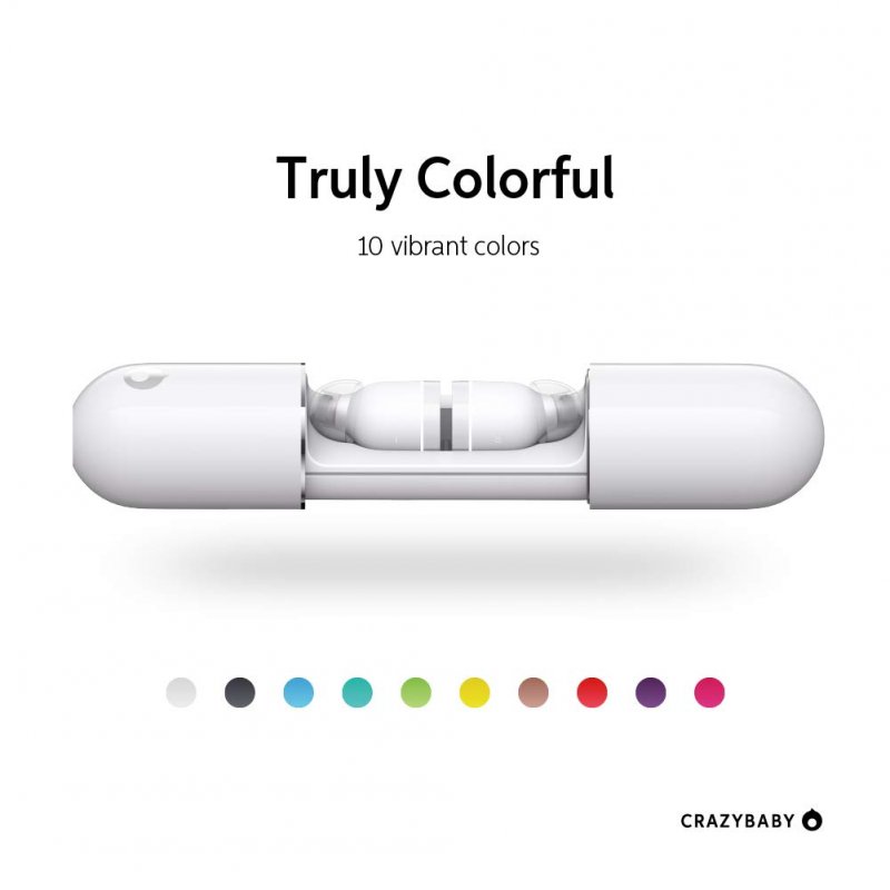 Crazybaby Air (Nano) True Wireless Bluetooth Earbuds with Charging Capsule, Bluetooth 5.0 Ready, with All Day Battery Life and Microphone. (White)