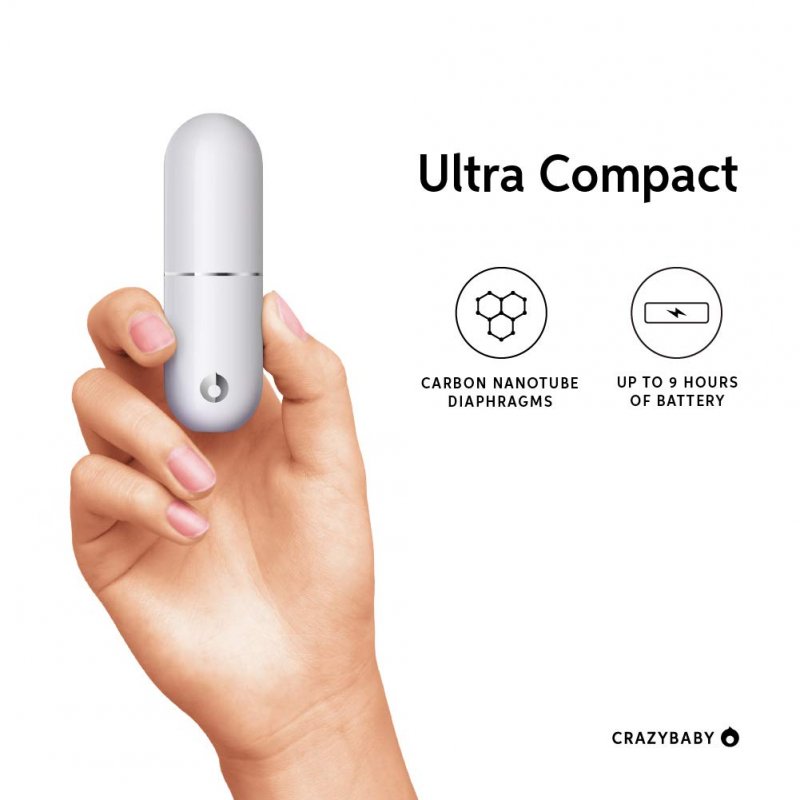 Crazybaby Air (Nano) True Wireless Bluetooth Earbuds with Charging Capsule, Bluetooth 5.0 Ready, with All Day Battery Life and Microphone. (White)