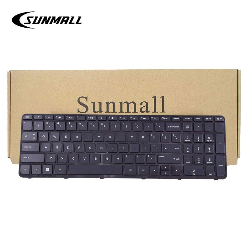 SUNMALL Mate Laptop Keyboard for HP Pavilion 250 G3,255 G3,250 G2,255 G2 15-D 15-E 15-G 15-R 15-N 15-S 15-F 15-H 15-A Series US Black keypad with Frame(6 Months Warranty)