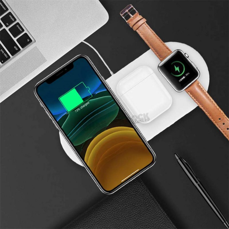 Comecall 3 in 1 Qi Wireless ChargerPad/Multiple Devices Wireless Charger Dock for Air Pods/Apple Watch Series 4/3/2/1 and iPhone 11/11 Pro/11 Pro Max/XR/X/8 Galaxy Note10/9