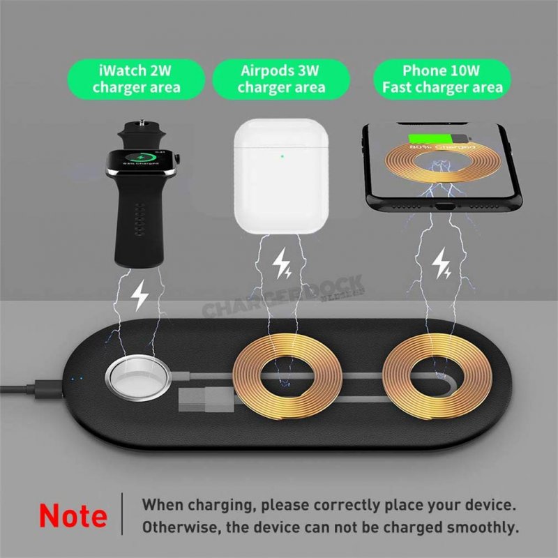 Comecall 3 in 1 Qi Wireless ChargerPad/Multiple Devices Wireless Charger Dock for Air Pods/Apple Watch Series 4/3/2/1 and iPhone 11/11 Pro/11 Pro Max/XR/X/8 Galaxy Note10/9
