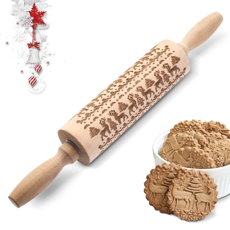 Փայտե գրտնակ` Սուրբ Ծննդյան խորհրդանիշներով դաջված բլիթներ թխելու համար