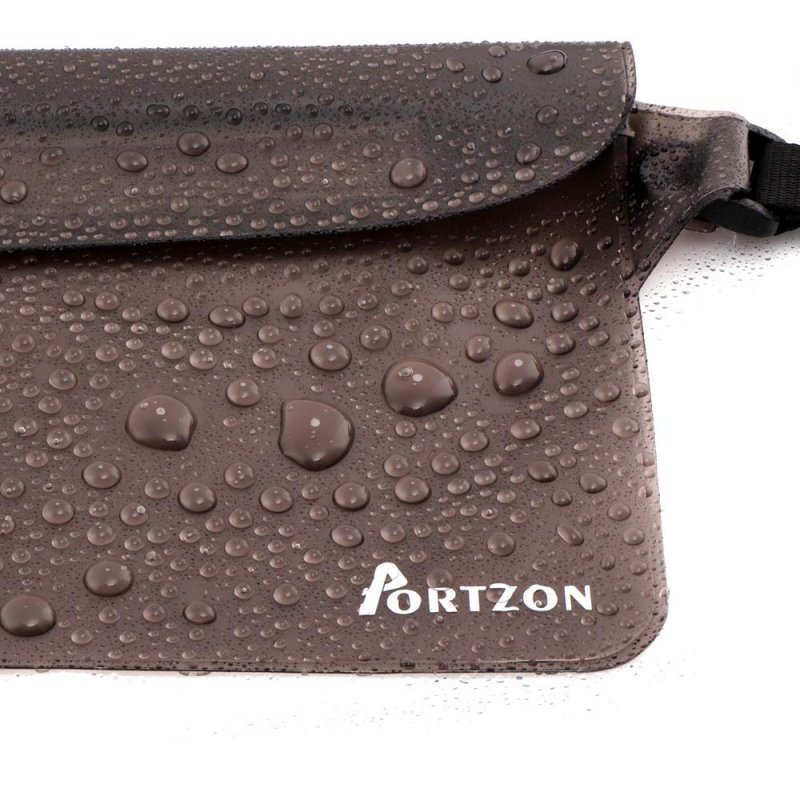 Portzon Waterproof Pouch, Fanny Pack, Dry Bag Pouch with Waist Strap, 3 Zipper Design Perfect for Boating Swimming Snorkeling Kayaking Beach Pool Water Park