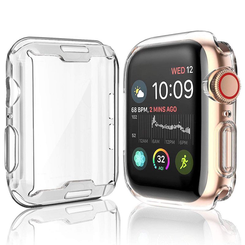 [2-Pack] Julk Case for Apple Watch Series 5 / Series 4 Screen Protector 44mm, 2019 New iWatch Overall Protective Case TPU HD Clear Ultra-Thin Cover for Series 5/4 (44mm)